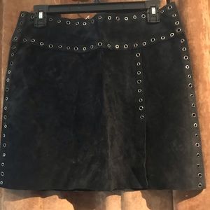 Vintage Express calf leather short skirt.  Size 30